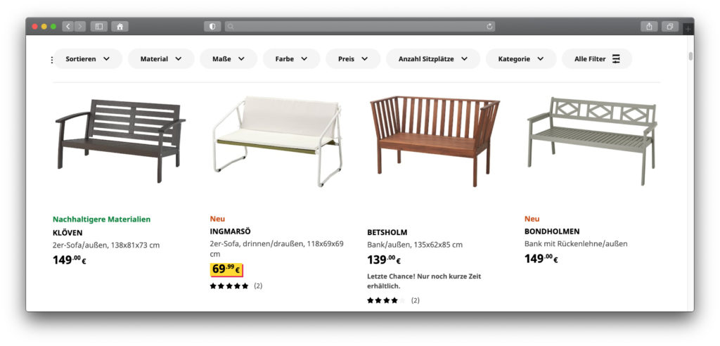 Es gibt nicht nur eine IKEA Gartenbank zu kaufen, sondern eine große Auswahl an verschiedenen Designs. Die Angebote der IKEA Gartenbänke bieten in verschiedener Aufmachung, Größe und Farbe die Möglichkeit, sie in verschiedene Garten-Gestaltungen einzufügen.